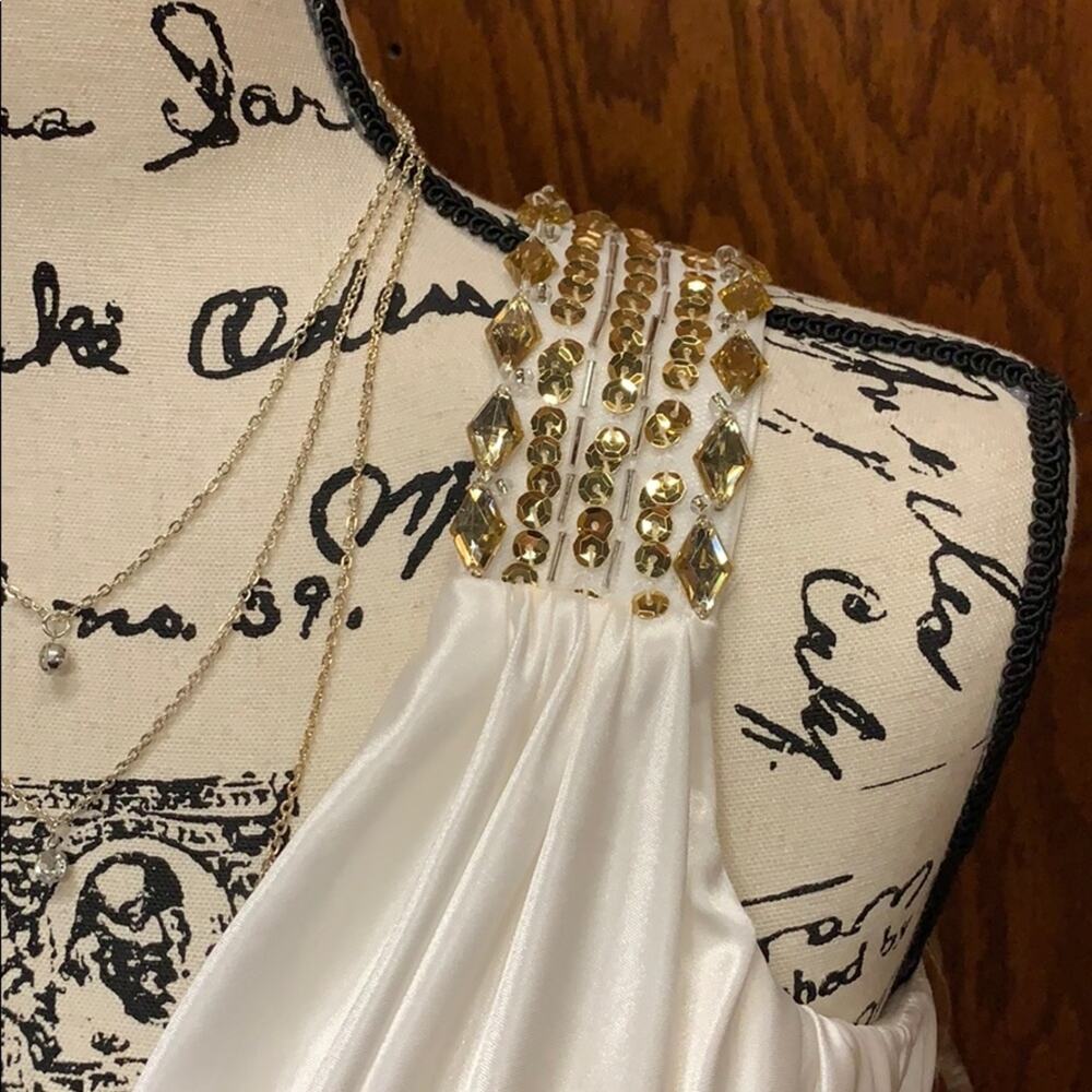My Michelle One Shoulder Pleated Jeweled Gown - Picture 4 of 14